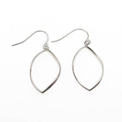 925 Sterling Silver Twisted Petal Dangle Earrings