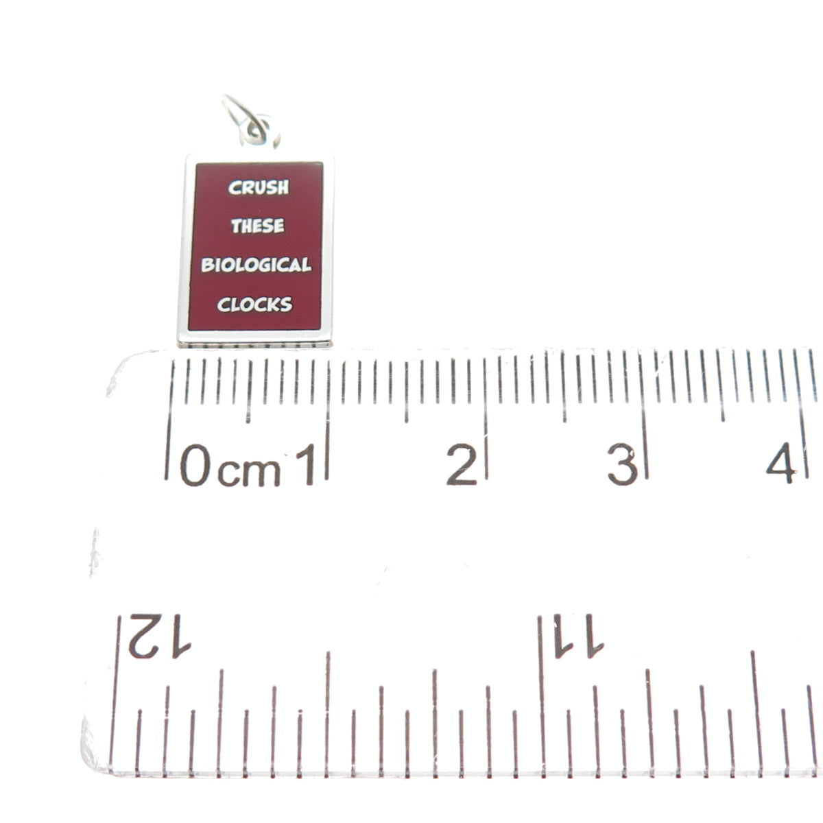 925 Sterling Red Enamel Crush These Biological Clocks Minimalist Charm Pendant