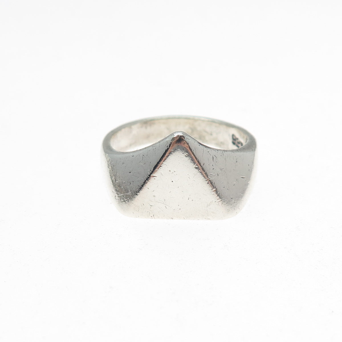 925 Sterling Silver Vintage Modernist Claw Ring Size 8.25