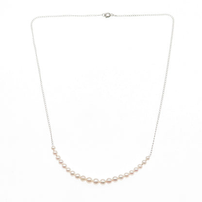 925 Sterling Silver Vintage Real Pearl Curb Chain Necklace 18"