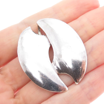 925 Sterling Silver Vintage Israel Modernist Yin Yang Slide Pendant
