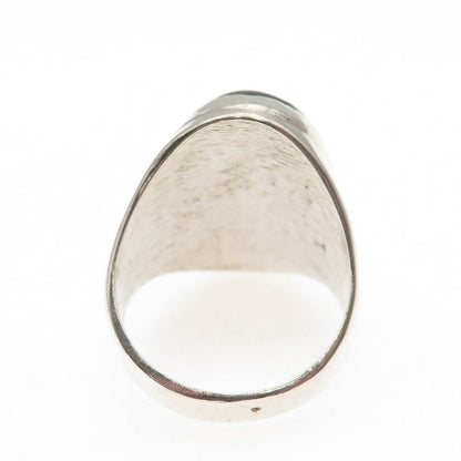 Old Pawn 925 Sterling Silver Vintage Southwestern Black Tiger Eye Ring Size 11.5