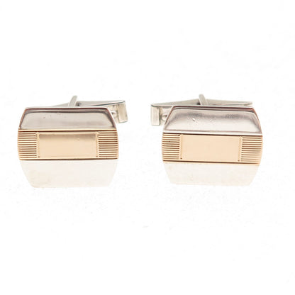 Simmons 925 Sterling Silver 14K Rose Gold Vintage Signet Cufflinks