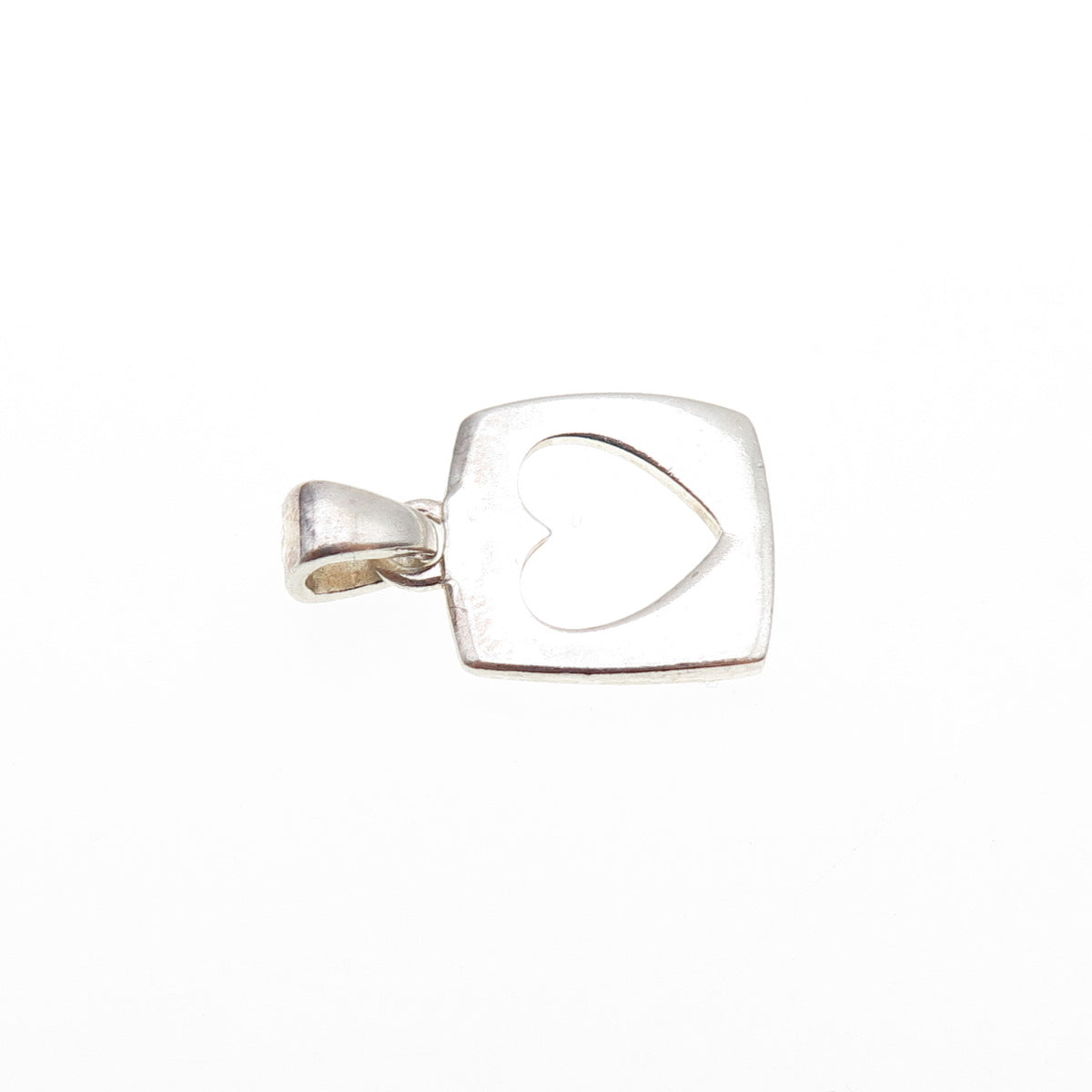 925 Sterling Silver Vintage True Friend Heart Mini Charm Pendant