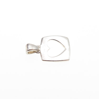 925 Sterling Silver Vintage True Friend Heart Mini Charm Pendant