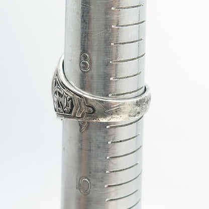 REED 925 Sterling Silver Vintage 1985 Glass William Cowper School 73 Ring Size 9