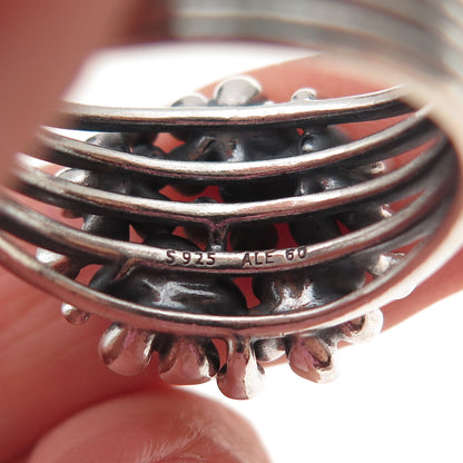 Pandora Sterling Silver Enamel Real Pearl Cherry Blossom Bouquet Ring Size 9.25