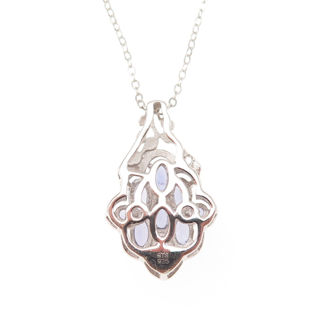 Chuck Clemency 925 Sterling Silver Real Tanzanite Cable Chain Necklace 20"