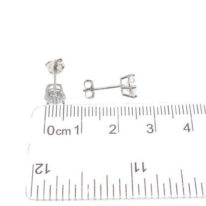 DBJ DEE BERKLE 925 Sterling Silver Round-Cut C Z Stud Earrings
