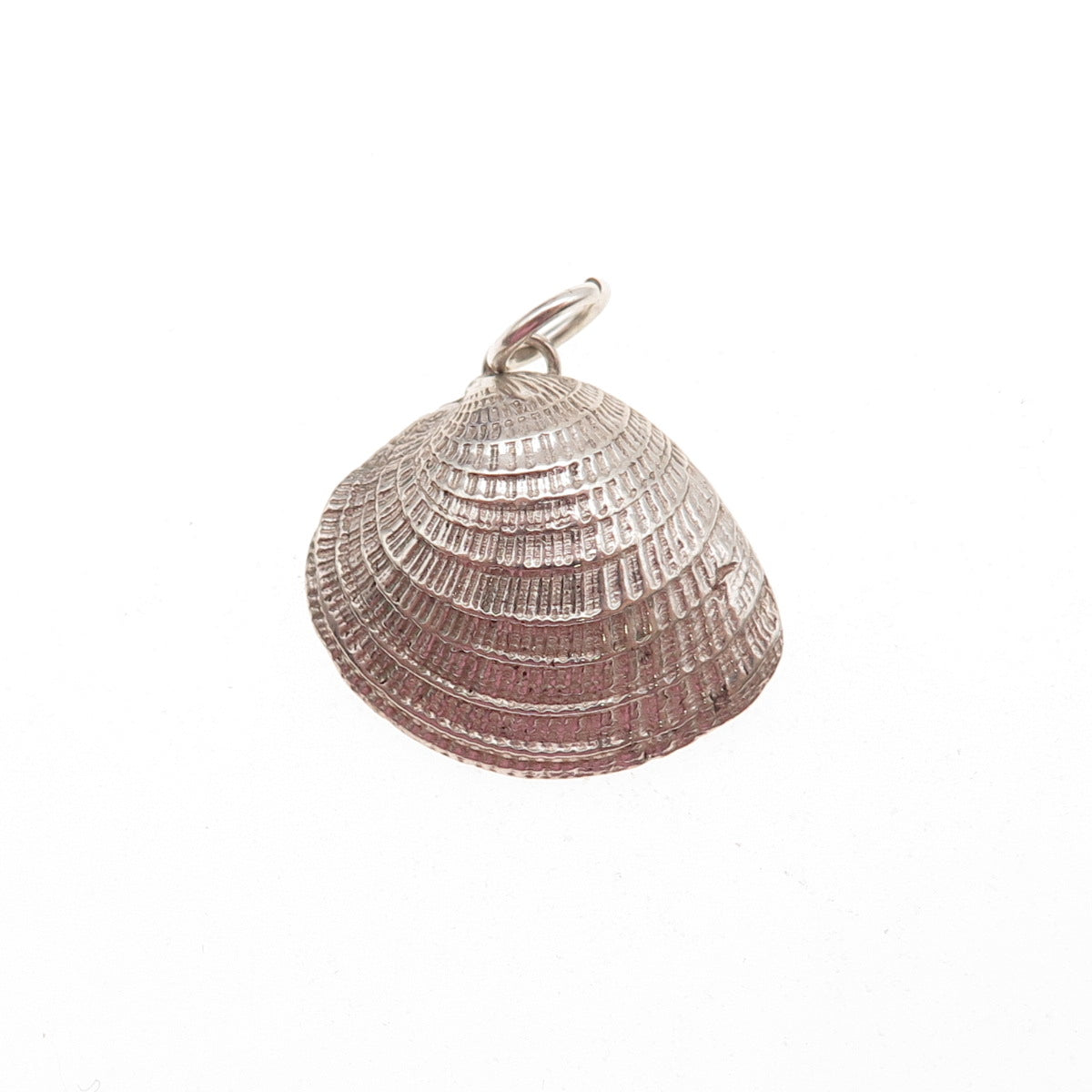 925 Sterling Silver Vintage Seashell Oxidized Charm Pendant