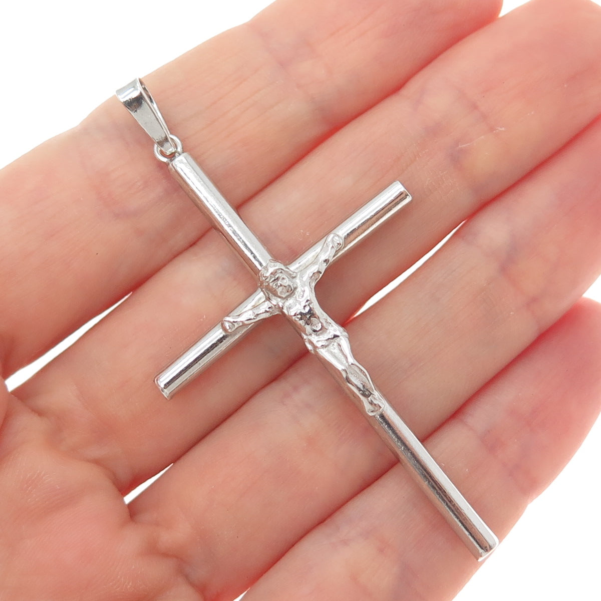 925 Sterling Silver Vintage Crucifix Cross Religious Charm Pendant
