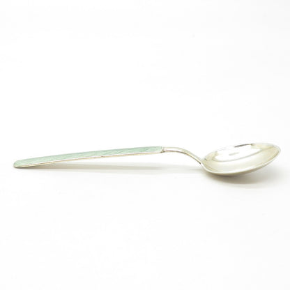 916H Silver Vintage 1950 Koruteollisuus Tillander Finland Guilloche Enamel Spoon