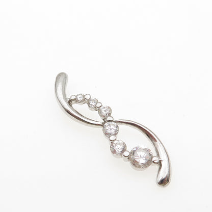 925 Sterling Silver Graduated Round-Cut C Z Infinity Slide Charm Pendant