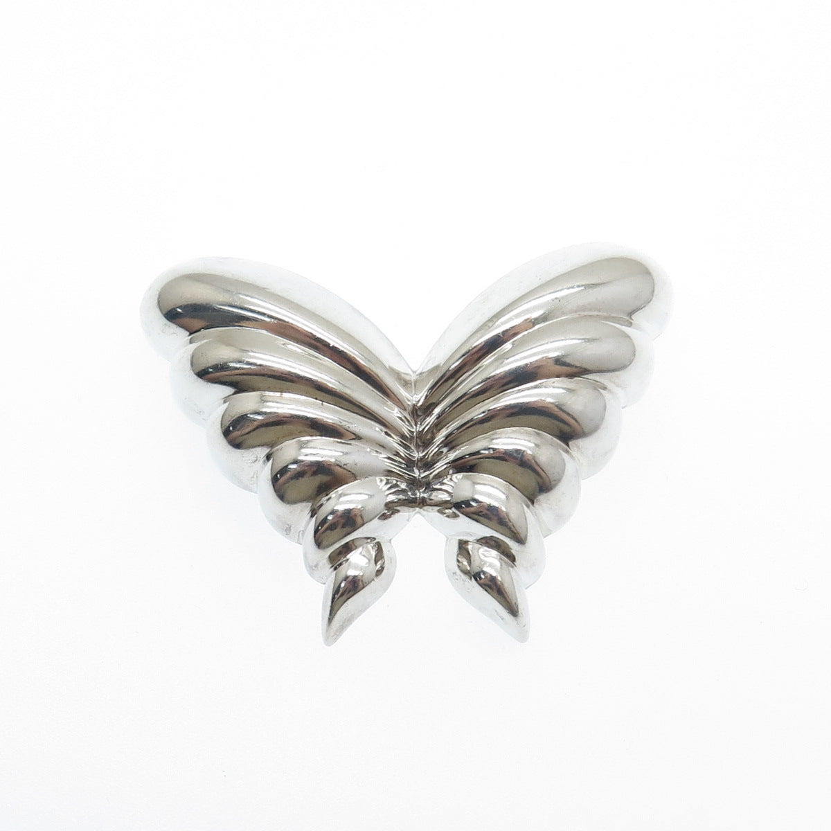 JONDELL 925 Sterling Silver Vintage Spain Puffy Butterfly Pin Brooch