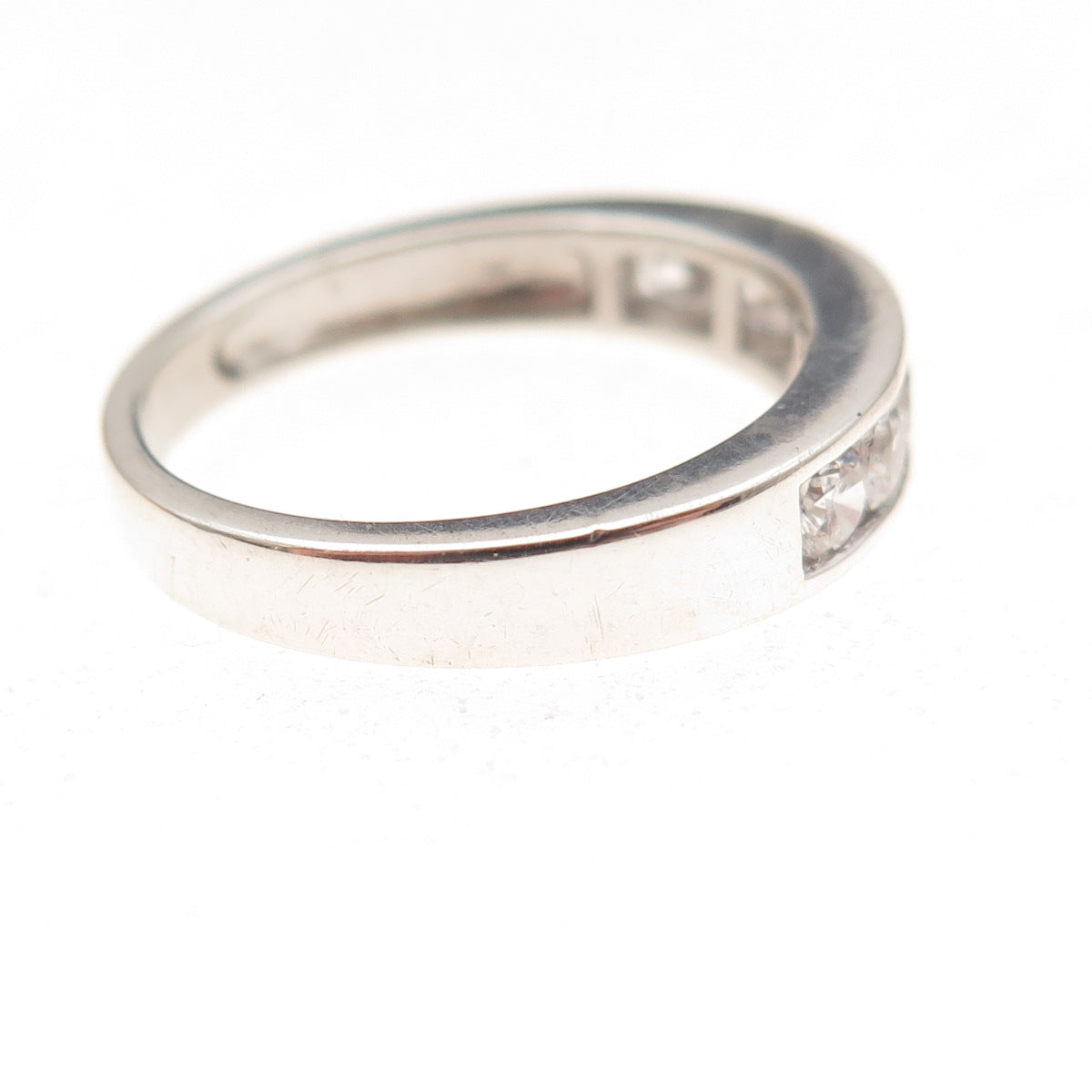 925 Sterling Silver Round-Cut C Z Ring Size 7.25