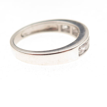 925 Sterling Silver Round-Cut C Z Ring Size 7.25