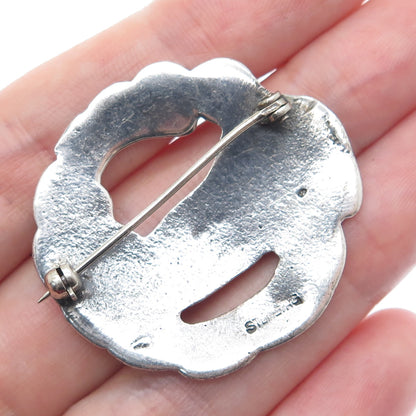 925 Sterling Silver Antique Art Deco Dove Bird Oxidized Pin Brooch