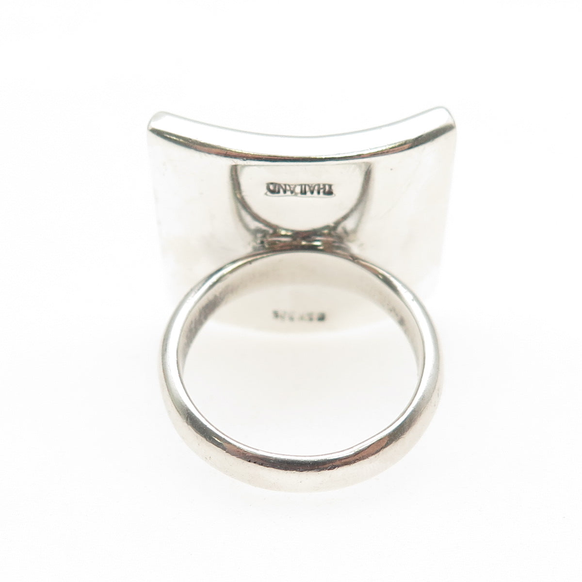 SX Sally C 925 Sterling Silver Vintage Real Abalone Shell Modernist Ring Size 7