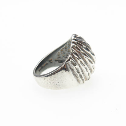 925 Sterling Silver Vintage Modernist Dome Oxidized Ring Size 6