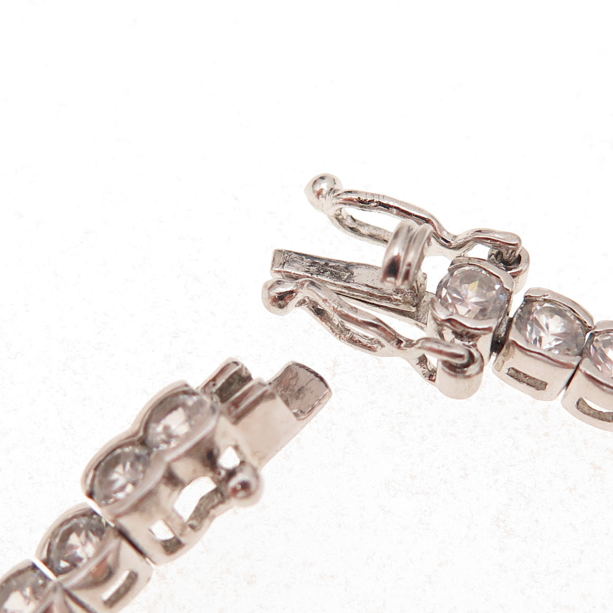 925 Sterling Silver Round-Cut C Z Tennis Link Bracelet 7.25"