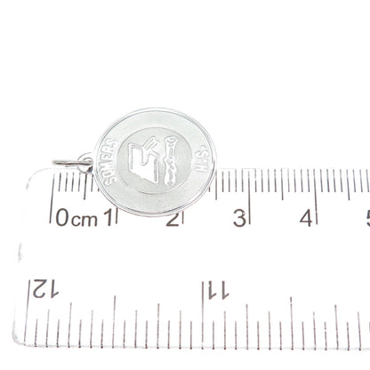 925 Sterling Silver Vintage Somers High School Round Tag Charm Pendant