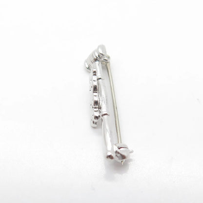925 Sterling Silver Vintage 1966 "Gavel" Court Mini Pin Brooch