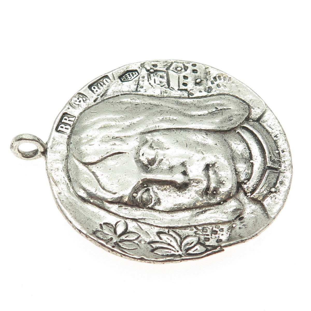 BRANDIMARTE 800 Silver Vintage Italy "Chi vuol esser lieto sia" Pendant