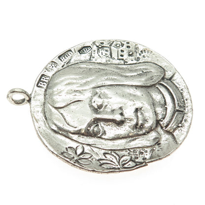 BRANDIMARTE 800 Silver Vintage Italy "Chi vuol esser lieto sia" Pendant