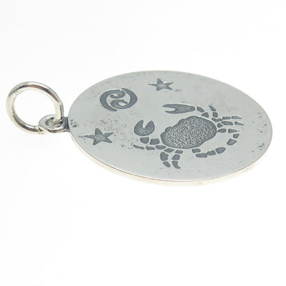 CHARLES THOMAE 925 Sterling Silver Vintage Cancer Zodiac Sign Pendant