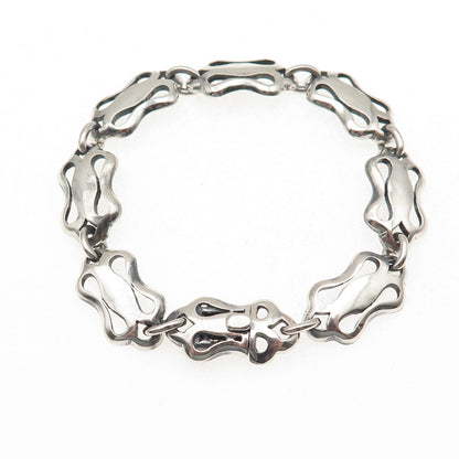 925 Sterling Silver Vintage Mexico Modernist Bracelet 7"