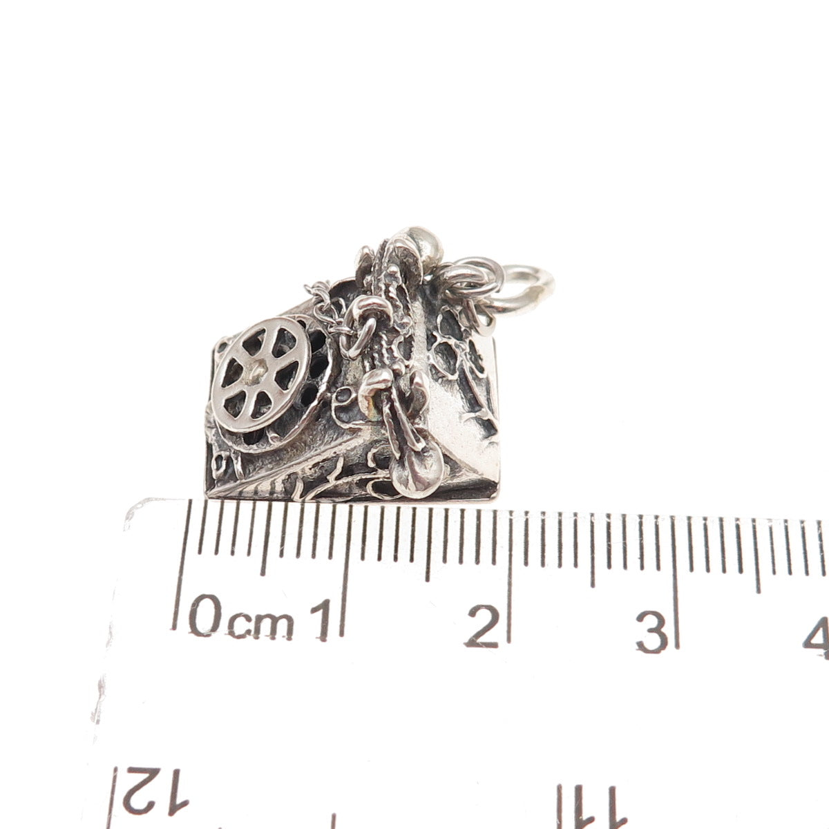 JewelArt 925 Sterling Silver Antique Retro Rotary Phone 3D Charm Pendant
