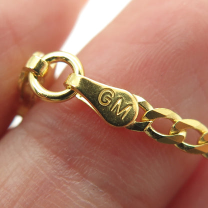 P. LUX 925 Sterling Silver Gold Plated Italy Curb Link Bracelet 8.25"