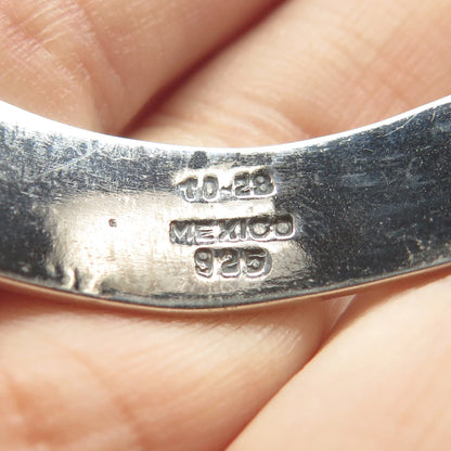 925 Sterling Silver Vintage Mexico Cutout Adjustable Cuff Bracelet 7"