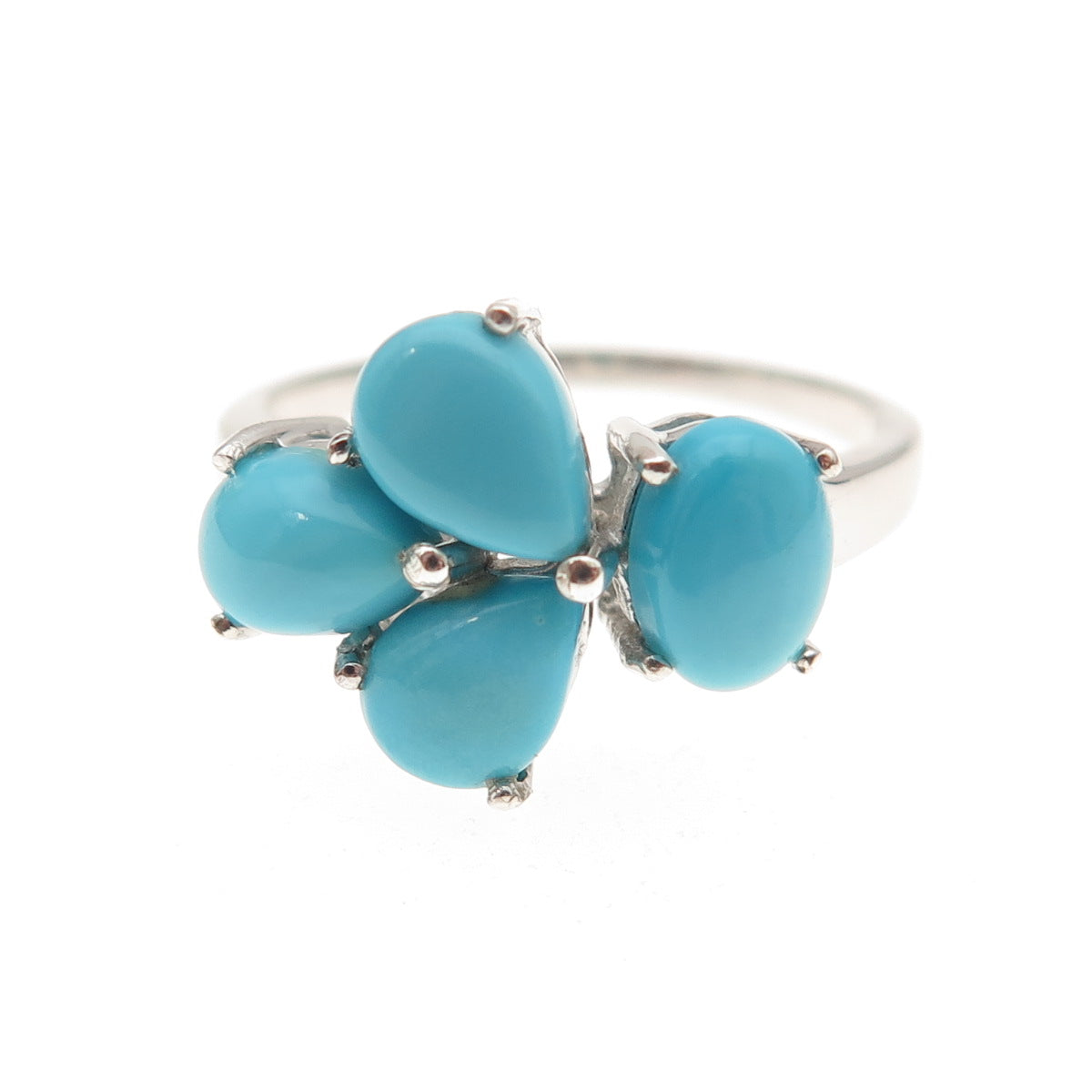925 Sterling Silver Real Sleeping Beauty Turquoise Ring Size 8