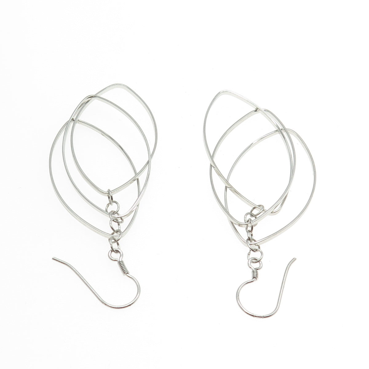 925 Sterling Silver Modernist Dangling Earrings