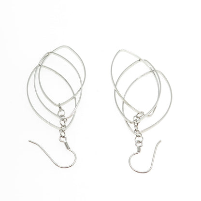 925 Sterling Silver Modernist Dangling Earrings