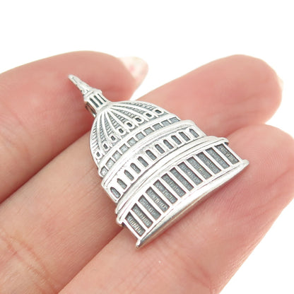 HAMILTON & HAMILTON 925 Sterling Silver Vintage United States Capitol Pendant