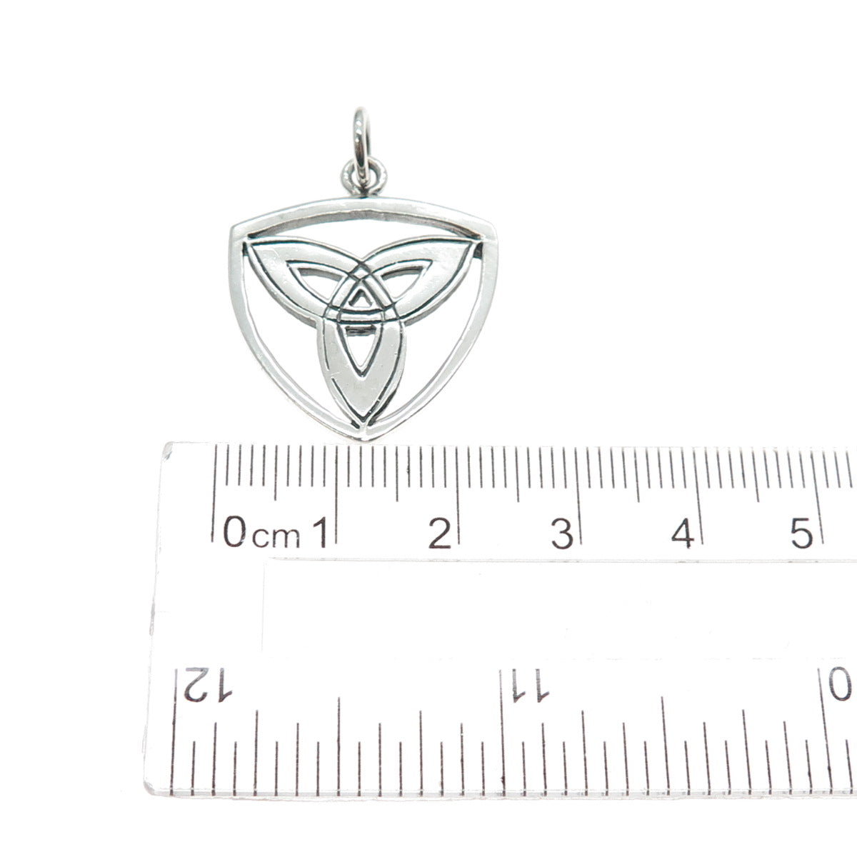 925 Sterling Silver Vintage Celtic Trinity Oxidized Charm Pendant
