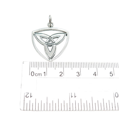 925 Sterling Silver Vintage Celtic Trinity Oxidized Charm Pendant