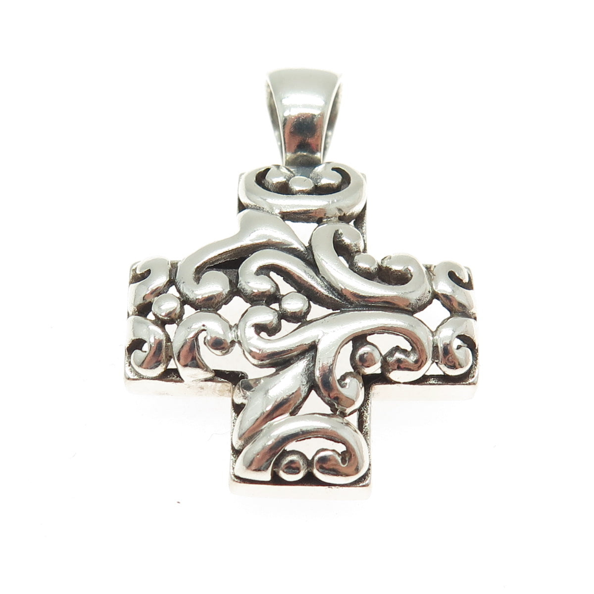 ATI 925 Sterling Silver Vintage Boho / Ethnic Cross Pendant