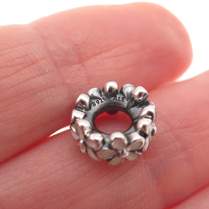 Pandora 925 Sterling Silver Enamel Darling Daisies Slide Spacer Charm
