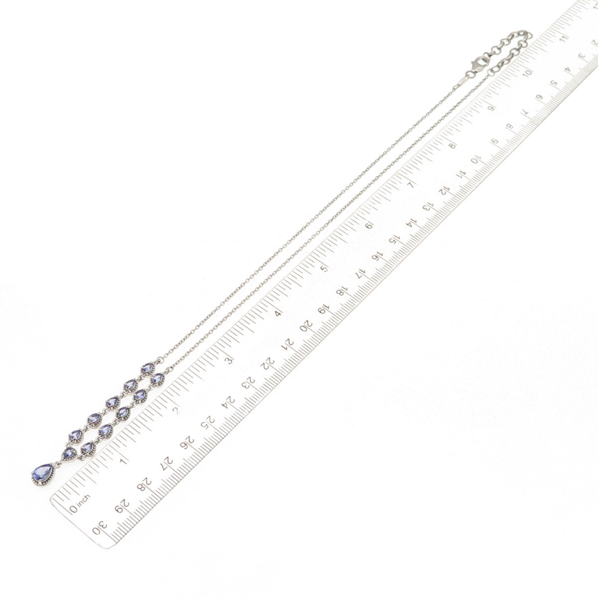 D'Joy 925 Sterling Silver Real Tanzanite Cable Chain Necklace 20"