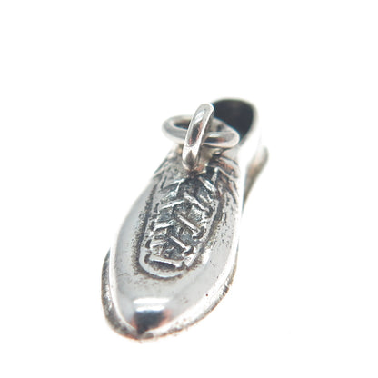 925 Sterling Silver Vintage Golf Shoe Minimalist 3D Charm Pendant