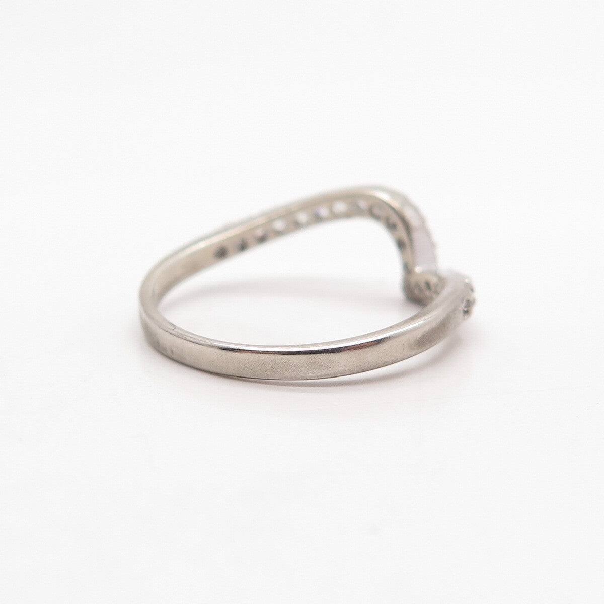 925 Sterling Silver C Z Check Mark Ring Size 6