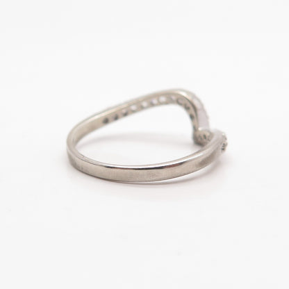 925 Sterling Silver C Z Check Mark Ring Size 6