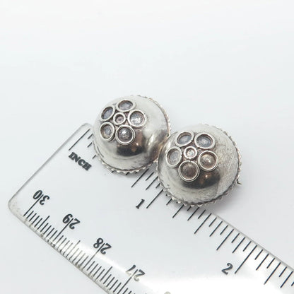 925 Sterling Silver Vintage Multi-Circle Button Pin Brooch