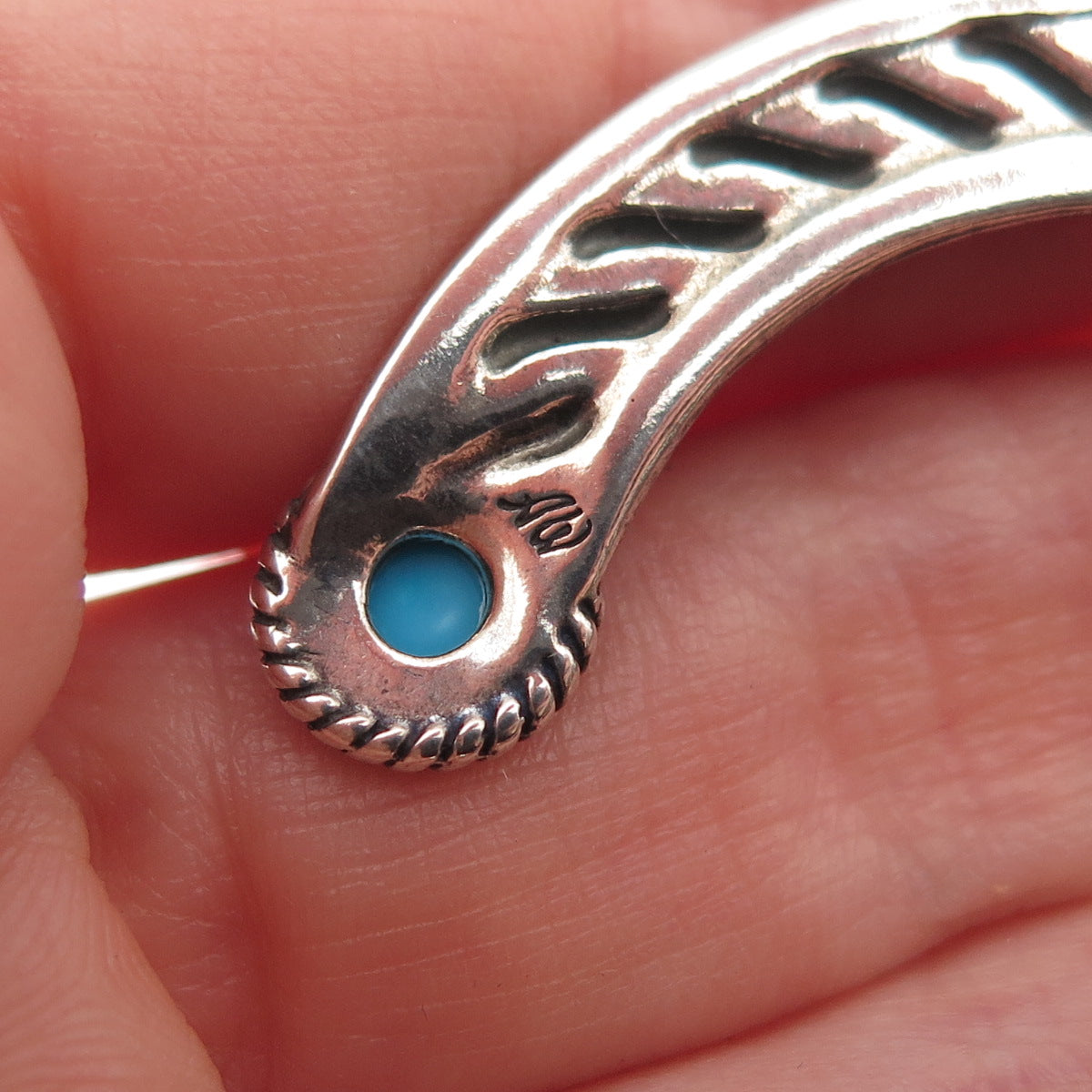 Carolyn Pollack AW Old Pawn 925 Sterling Vintage Turquoise Naja Overlay Pendant