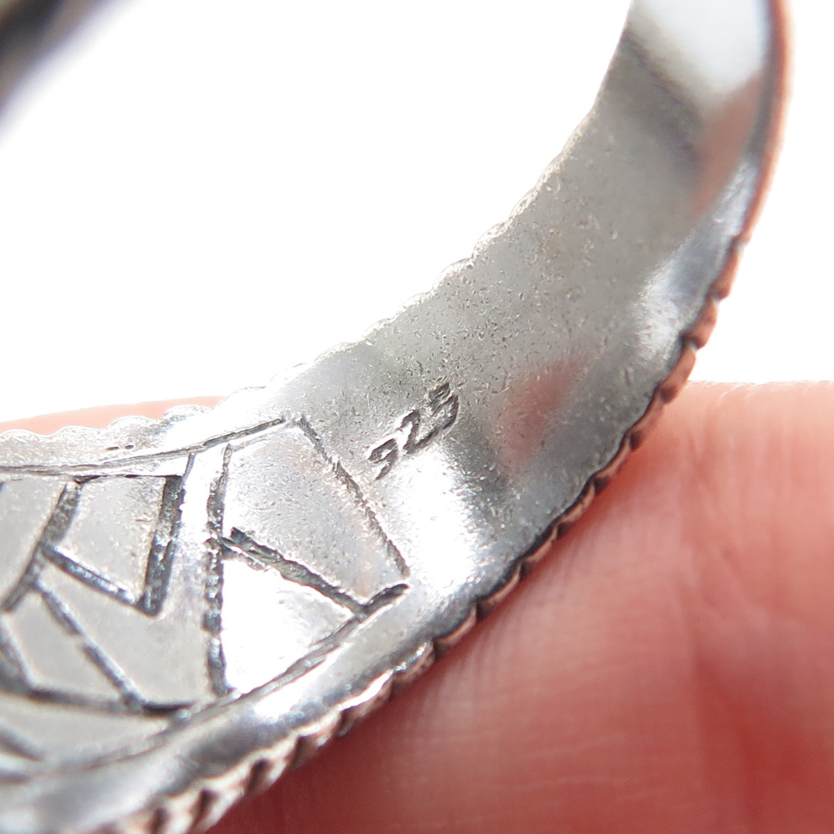 925 Sterling Silver Vintage BD Artisan Modernist Desert Oxidized Ring Size 11.5