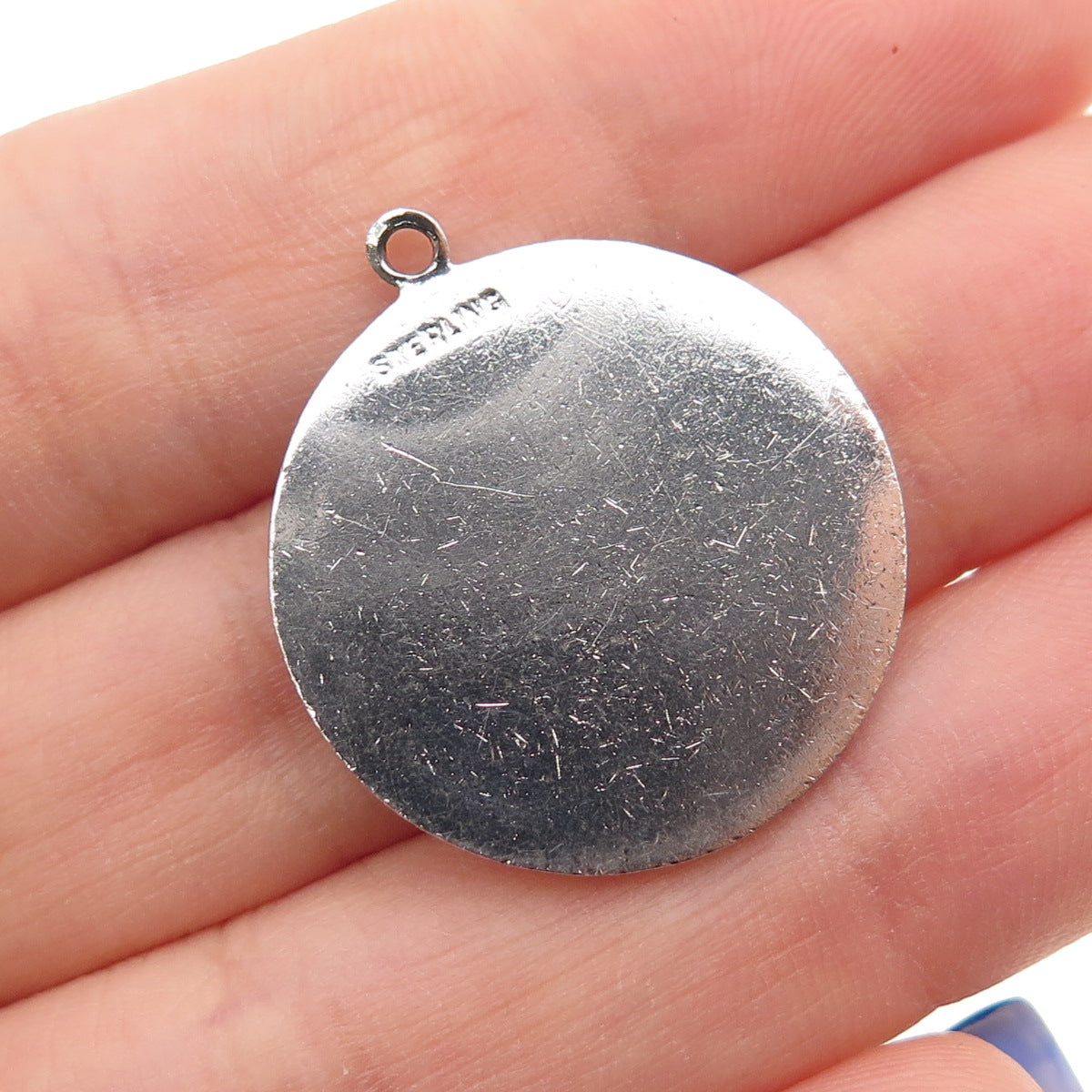 925 Sterling Silver Vintage Sweet 16 Couple Heart Retro Phone Charm Pendant