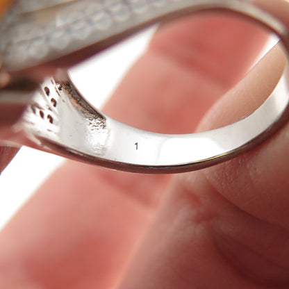 925 Sterling Silver Oval-Cut Canary & Round-Cut White C Z Ring Size 7